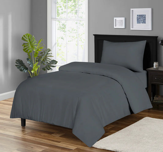 Charcoal Grey Microfiber Duvet Cover Set Premium Quality