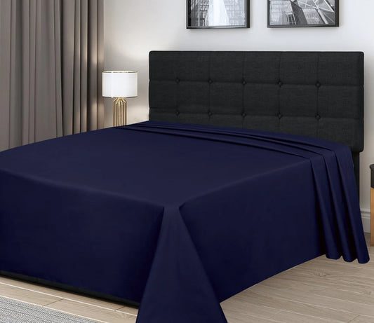 Egyptian Cotton Flat Sheet Breathable Bed Sheets - Navy