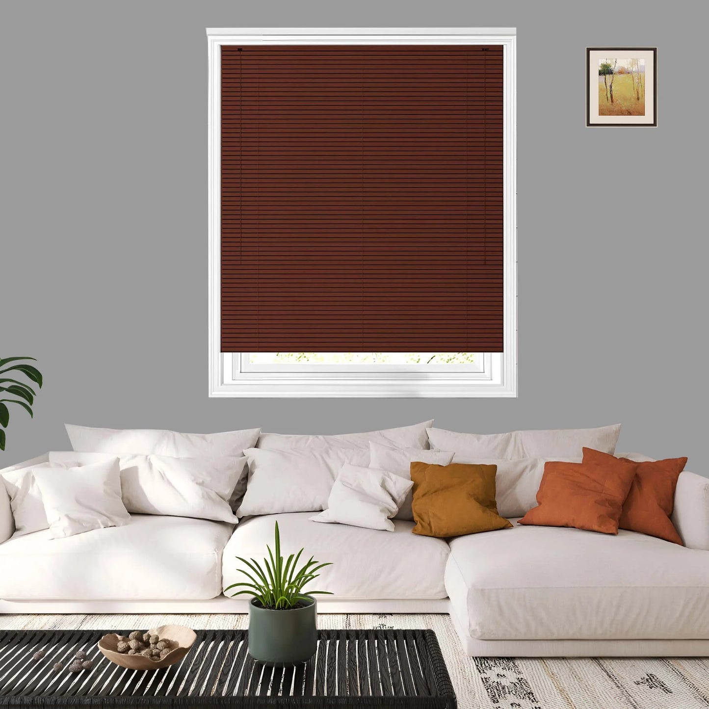 Walnut PVC Venetian Blinds 25mm Slats Wood Grain Effect Window Blind