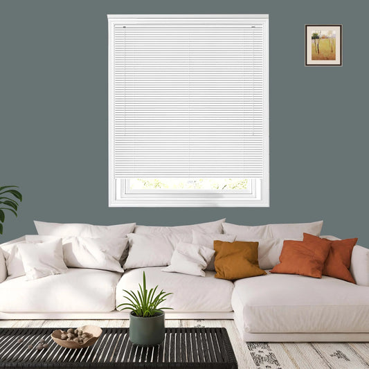 White Embossed PVC Venetian Blinds 25mm Slats Window Blind