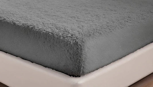 Charcoal Extra Deep Teddy Fleece Fitted Sheet