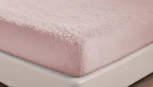 Blush Pink Extra Deep Teddy Fleece Fitted Sheet