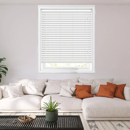 White Faux Wood Venetian Blinds 50MM Slats Window Blind