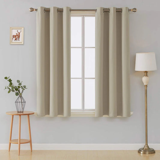 Thermal Insulated Blackout Curtains Ring Top Eyelet- Beige