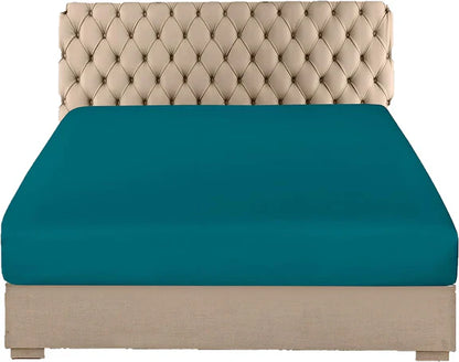 Extra Deep Fitted Sheet Polycotton Bed Sheets - Teal