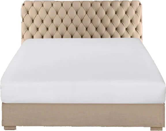 Microfiber 25 cm Deep Fitted Sheets- Beige