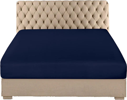 Extra Deep Fitted Sheet Polycotton Bed Sheets - Navy