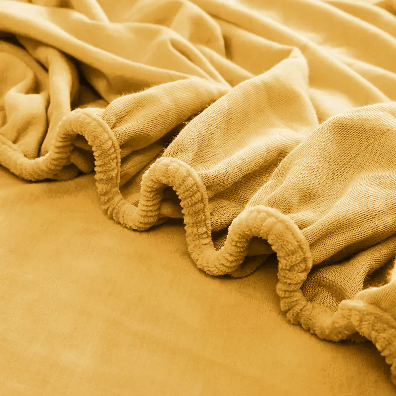 Ochre Extra Deep Teddy Fleece Fitted Sheet