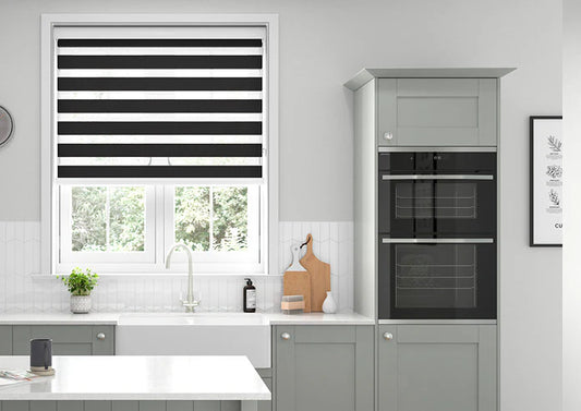 Day and Night Blinds Zebra Roller blinds - Black