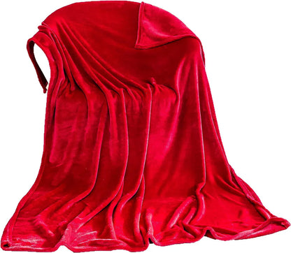 Flannel Fleece Throw Blanket - Red