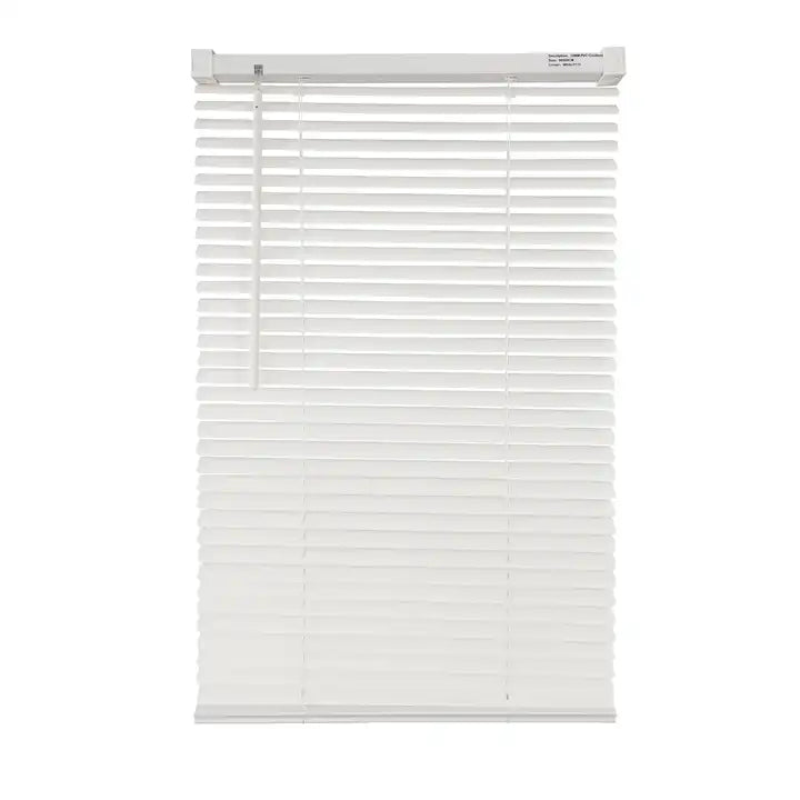 White PVC Venetian Blinds Metal Headrail 25mm Slats