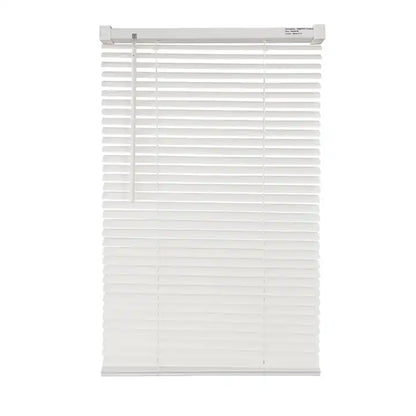 White PVC Venetian Blinds Metal Headrail 25mm Slats