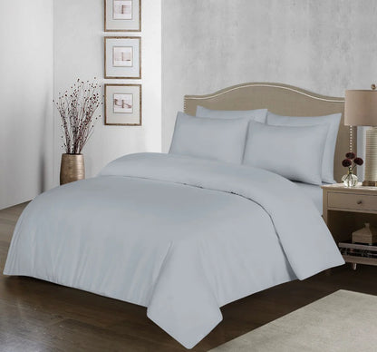 Silver Grey Microfiber Duvet Cover Set Premium Quality