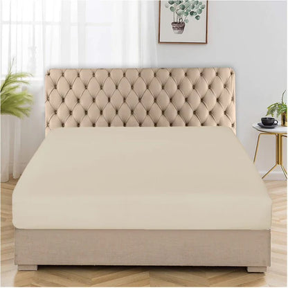 Extra Deep Fitted Sheet Polycotton Bed Sheets - Cream