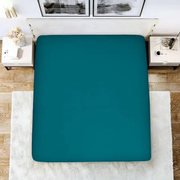 Extra Deep Fitted Sheet Polycotton Bed Sheets - Teal