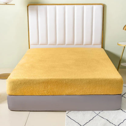 Ochre Extra Deep Teddy Fleece Fitted Sheet