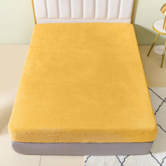 Ochre Extra Deep Teddy Fleece Fitted Sheet